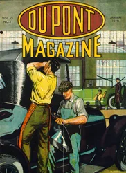 Autoreparatur, Titelseite des DuPont Magazins, Januar 1919