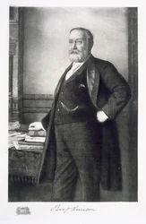 Benjamin Harrison (1833-1901), 23. Präsident der Vereinigten Staaten von Amerika, veröffentlicht 1901 (Photogravur)