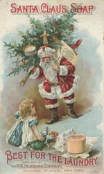 Am besten für die Wäsche, Werbung für Fairbanks Santa Claus Soap, ca. 1880