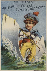 Junge surft auf Hemdmanschette