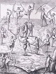 Kapitän Smith von den Indianern gefangen genommen, Illustration aus Cassell