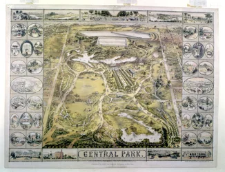 Central Park, Blick nach Norden von der 59. Straße, graviert von F. Hepperheimer (fl.1849-79) veröffentlicht von John Bachmann, New York, 1863