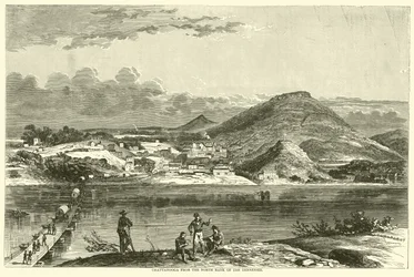 Chattanooga vom Nordufer des Tennessee, September 1863