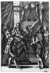 Cortes und Montezuma, aus Antonio de Solis y Rivadeneira Solis