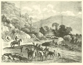 Durchschneiden des Chesapeake und Ohio Kanals, Juli 1864