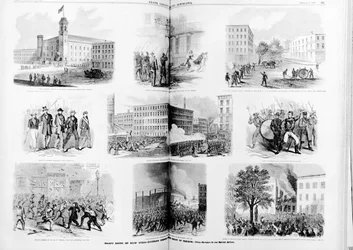 Draft Riots in New York, aufregende Szenen während der Schreckensherrschaft, 1863