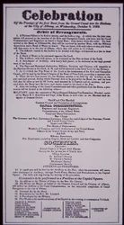 Erie-Kanal: Schlüsselteil des New York State Canal Systems; Flugblatt vom 8. Oktober 1823 zur Feier der Eröffnung (vollendet 1825)