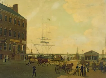 Fuß der Cortlandt Street, New York City, um 1818-49