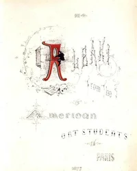Frontispiz aus einem Album, das Albani von den amerikanischen Kunststudenten in Paris gewidmet ist