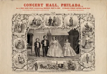 Gen. Tom Thumb und Frau, Com. Nutt und Miss Minnie Warren