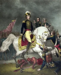 General William Henry Harrison in der Schlacht von Tippecanoe in 1811