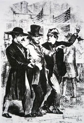 Einen Wähler betrunken machen, um seine Stimme bei der Wahl von 1864 zu beeinflussen