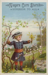 Mädchen mit Blumenstrauß auf dem Land