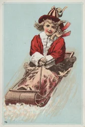 Mädchen auf Schlitten