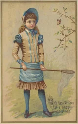 Mädchen fängt einen Schmetterling