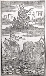 Geschichte und Leben aller berüchtigten Piraten und ihrer Besatzungen, Frontispiz, London, 1725