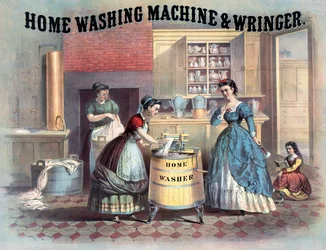 Heimwaschmaschine & Wringer, ca. 1869