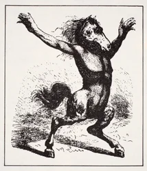 Kelpie Wasserdämon, aus Der Weltführer zu Gnomen, Feen, Elfen und anderen kleinen Leuten von Thomas Keightley (1789-1872) veröffentlicht 1880