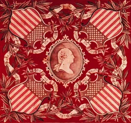 Taschentuch mit Medaillonprofilporträt von George Washington
