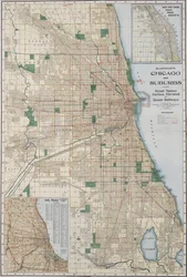 Karte von Chicago und Vororten