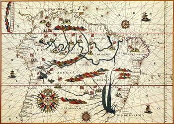 Karte von Südamerika im Jahr 1582