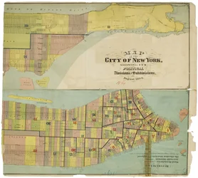 Karte der Stadt New York, die ihre politischen Abteilungen und Unterabteilungen zeigt