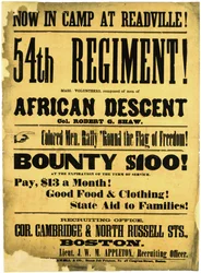 Jetzt im Lager in Readville! 54. Regiment!, um 1863