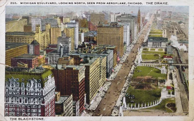Postkarte mit Michigan Boulevard, Chicago, ca. 1930