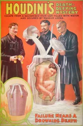 Plakat, das einen neuen Akt von Houdini bewirbt