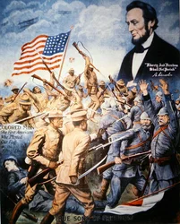 Plakat zur Feier des Heldentums afroamerikanischer Soldaten im Ersten Weltkrieg