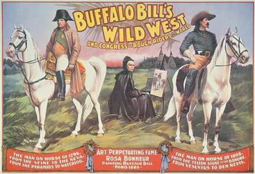 Plakat für Buffalo Bills (1846-1917) Wild West Show, mit Napoleon (1769-1821) und Rosa Bonheur (1822-99) 1898