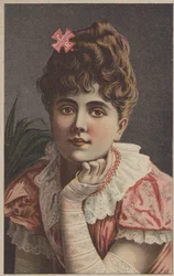 Hübsches Mädchen wirbt für Red Cross Herde und Öfen