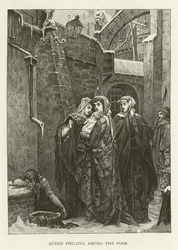 Königin Philippa unter den Armen