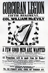 Rekrutierungsplakat für die Corcoran Legion, 1862