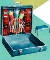 Retro tragbares Picknick-Set