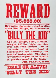 Steckbrief für Billy the Kid (1859-81)