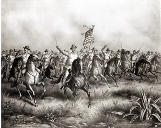 Rough Riders: Oberst Theodore Roosevelt, US-Kommandant am San Juan Hill, Santiago, Kuba, 1898