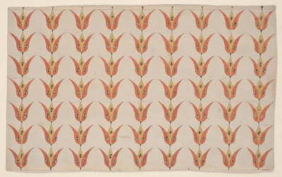 Sieben Reihen von Tulpen, Frakturmalerei, ca. 1800-20