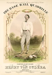 Notenblatt für The Base Ball Quadrille, geschrieben von Henry von Gudera und veröffentlicht von Henry Tolman & Co.
