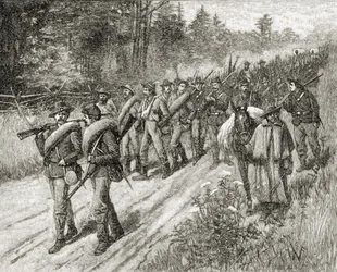 Shermans Armee auf dem Marsch zum Meer im Jahr 1865, aus 