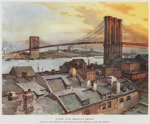 Sonnenuntergang über der Brooklyn Bridge