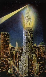 Das Chrysler Building bei Nacht, NYC, um 1929