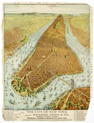 Die Stadt New York, Komplimente von Rogers, Peet & Co., Groß- und Einzelhändler, Broadway, Broome & Mercer Sts., NY.