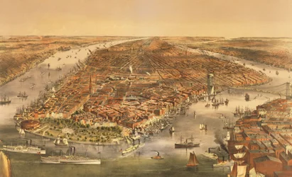Die Stadt New York, veröffentlicht von Currier und Ives, 1870