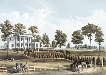 Die Einsiedelei, Jacksons Grab und Andrew J. Donelsons Residenz 12 Meilen von Nashville, Tennessee, aufgenommen am 29. März