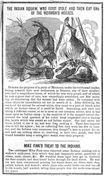 Die Indianerin, die zuerst ein Pferd der Mormonen stahl und dann aß, aus Crocketts Almanac, 1852