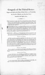 Die Bill of Rights der Vereinigten Staaten, abgeschlossen 1789