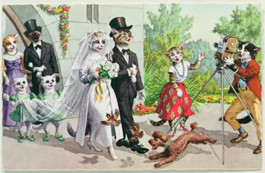 Die Hochzeit, frühes 20. Jahrhundert, amerikanische Postkarte