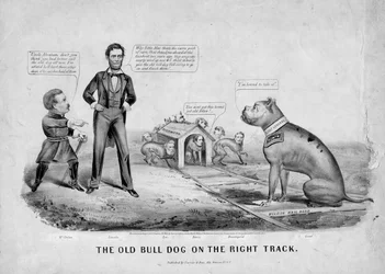 Der alte Bulldogge auf dem richtigen Weg