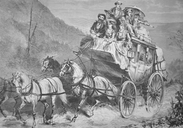 Reisen durch den amerikanischen Westen mit der Concord-Kutsche in den 1860er Jahren